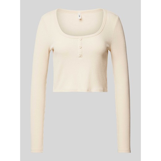 Bluzka z długim rękawem i efektem prążkowania model ‘OLINA’ ze sklepu Peek&Cloppenburg  w kategorii Bluzki damskie - zdjęcie 170913760