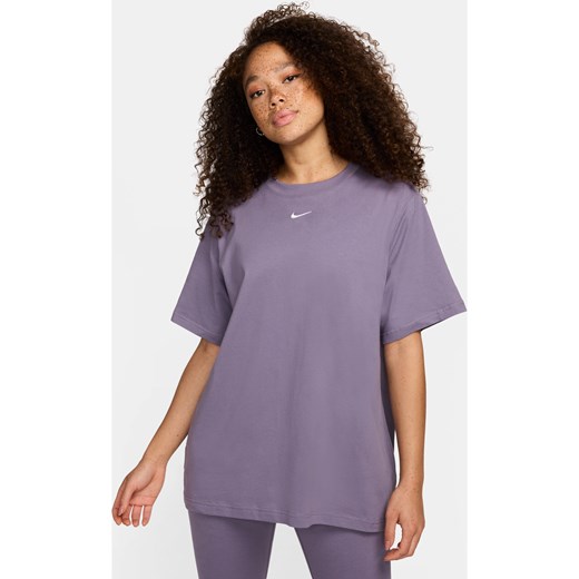 Nike bluzka damska fioletowa z okrągłym dekoltem 