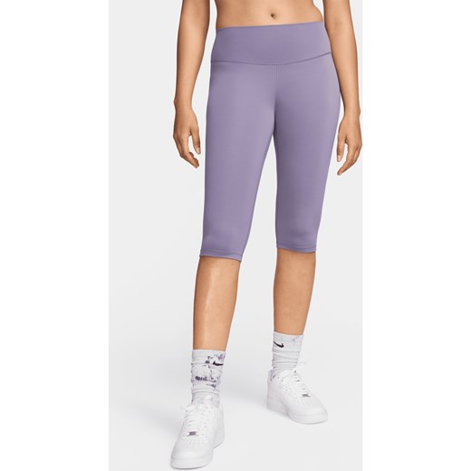 Damskie legginsy capri z wysokim stanem Nike One - Fiolet ze sklepu Nike poland w kategorii Spodnie damskie - zdjęcie 170914222