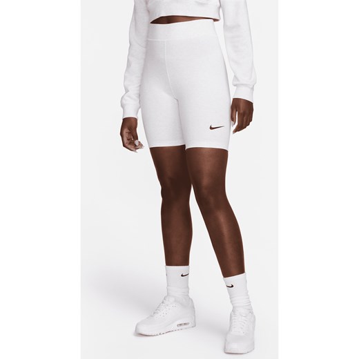 Damskie kolarki z wysokim stanem 20 cm Nike Sportswear Classic - Brązowy ze sklepu Nike poland w kategorii Szorty - zdjęcie 170914344
