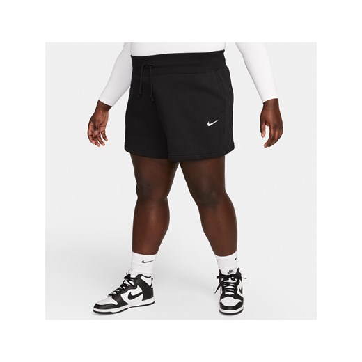 Damskie spodenki o luźnym kroju z wysokim stanem Nike Sportswear Phoenix Fleece (duże rozmiary) - Czerń ze sklepu Nike poland w kategorii Szorty - zdjęcie 170914421