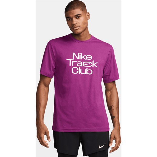 Męska koszulka z krótkim rękawem do biegania Dri-FIT Nike Track Club - Fiolet Nike XL Nike poland