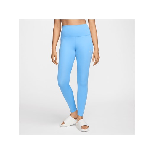 Damskie legginsy o pełnej długości z wysokim stanem Nike One - Niebieski ze sklepu Nike poland w kategorii Spodnie damskie - zdjęcie 170914593