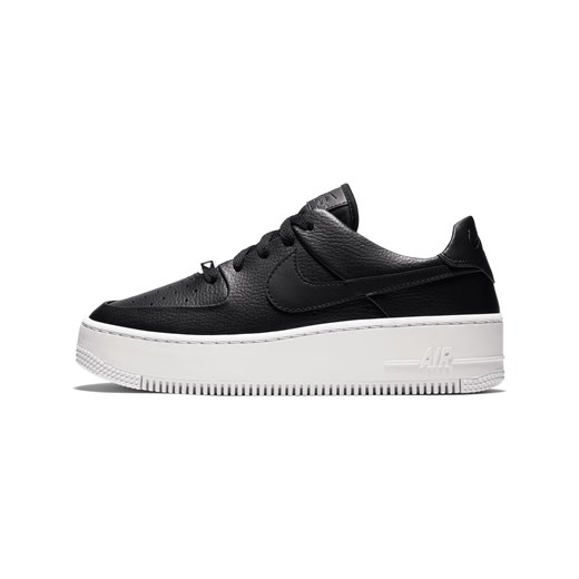 Buty sportowe damskie Nike air force czarne płaskie sznurowane 