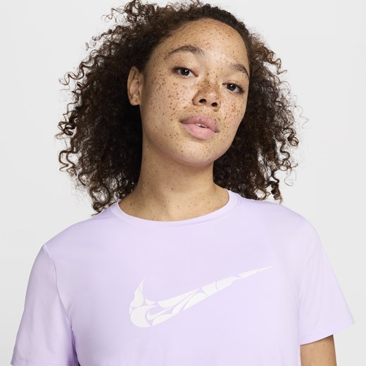 Bluzka damska Nike fioletowa sportowa z krótkimi rękawami 