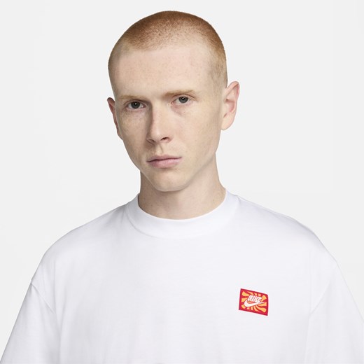 T-shirt męski Nike biały z krótkimi rękawami bawełniany 