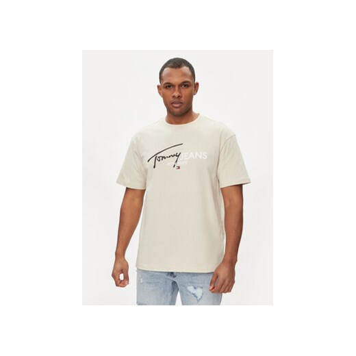 Tommy Jeans T-Shirt Spray Pop Color DM0DM18572 Beżowy Regular Fit ze sklepu MODIVO w kategorii T-shirty męskie - zdjęcie 170918404