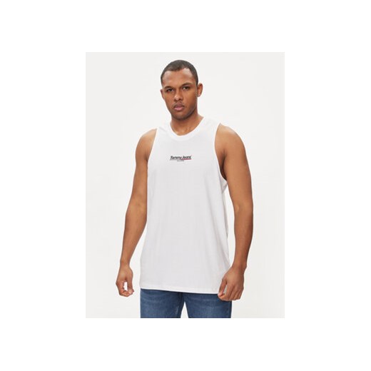 Tommy Jeans Tank top Flag DM0DM18589 Biały Regular Fit ze sklepu MODIVO w kategorii T-shirty męskie - zdjęcie 170918464