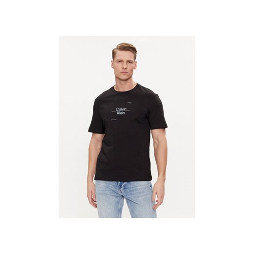 Calvin Klein T-Shirt Line Logo K10K112489 Czarny Regular Fit ze sklepu MODIVO w kategorii T-shirty męskie - zdjęcie 170918741