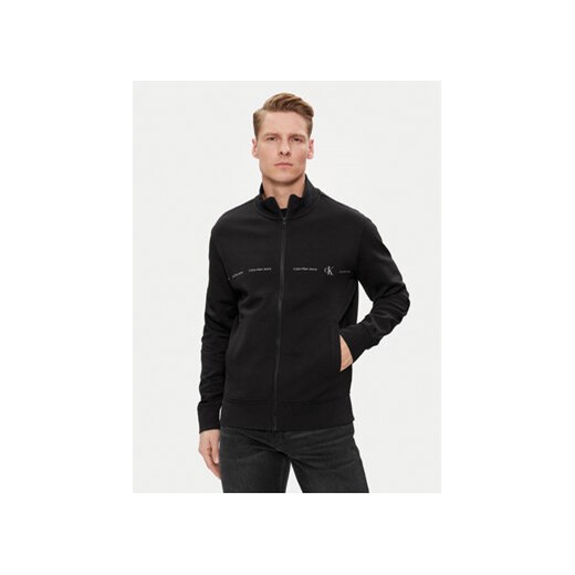 Calvin Klein Jeans Bluza Logo Repeat J30J325493 Czarny Regular Fit ze sklepu MODIVO w kategorii Bluzy męskie - zdjęcie 170918833