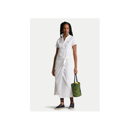 Polo Ralph Lauren Sukienka codzienna 211935605001 Biały Slim Fit ze sklepu MODIVO w kategorii Sukienki - zdjęcie 170918931