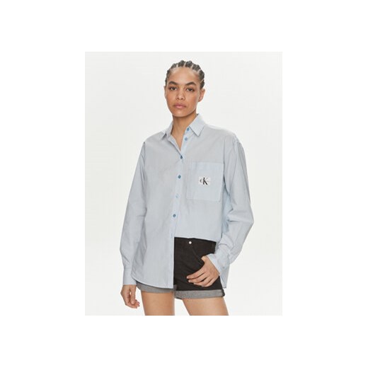 Calvin Klein Jeans Koszula J20J222610 Niebieski Relaxed Fit ze sklepu MODIVO w kategorii Koszule damskie - zdjęcie 170918952