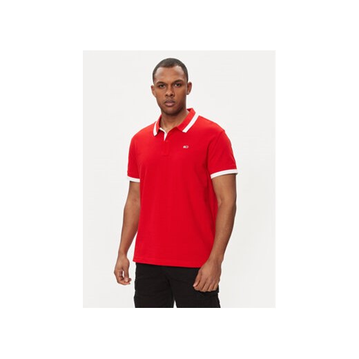 Tommy Jeans Polo DM0DM18313 Czerwony Regular Fit ze sklepu MODIVO w kategorii T-shirty męskie - zdjęcie 170918974