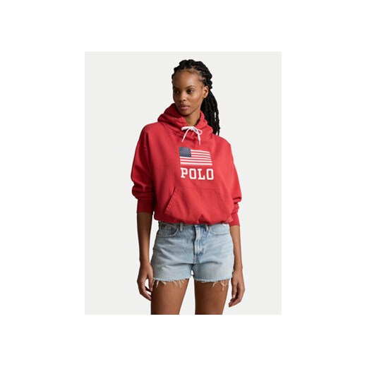 Polo Ralph Lauren Bluza 211935600001 Czerwony Regular Fit ze sklepu MODIVO w kategorii Bluzy damskie - zdjęcie 170919170