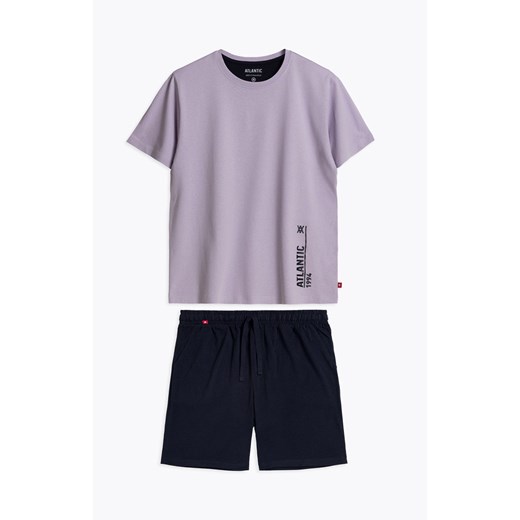 Piżama męska granatowo-fioletowa Sport NMP-365, Kolor granatowo-fioletowy, Rozmiar XL, ATLANTIC ze sklepu Primodo w kategorii Piżamy męskie - zdjęcie 170919302