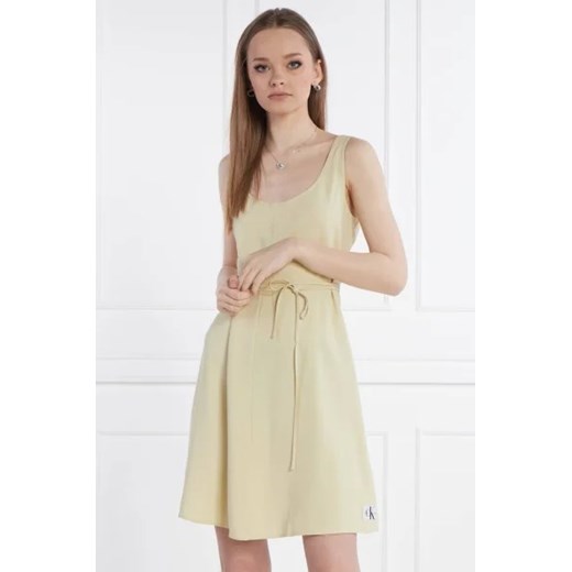 Sukienka Calvin Klein mini na ramiączkach rozkloszowana 