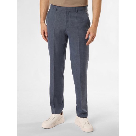 BOSS Spodnie - H-Leon-MM-C-224 Mężczyźni Regular Fit niebieski wypukły wzór tkaniny ze sklepu vangraaf w kategorii Spodnie męskie - zdjęcie 170921083