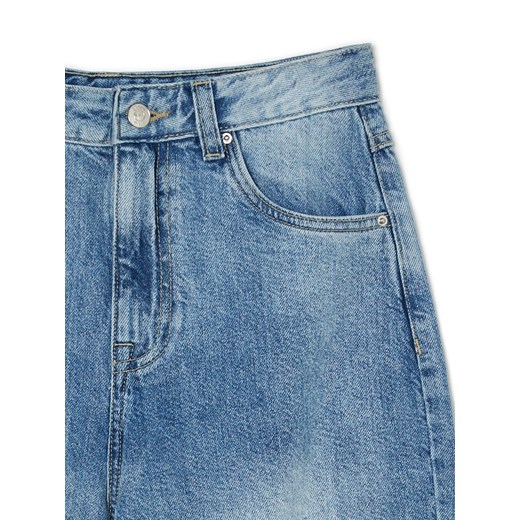 Granatowe jeansy damskie Cropp bawełniane 
