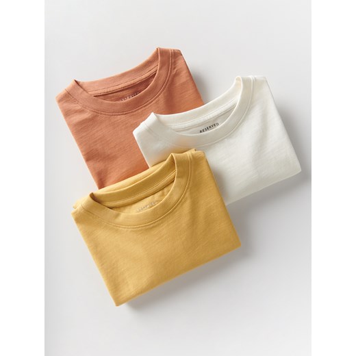 Reserved - Bawełniany t-shirt oversize 3 pack - złamana biel ze sklepu Reserved w kategorii T-shirty chłopięce - zdjęcie 170922282