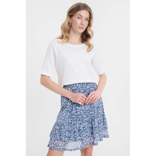 Krótka spódniczka damska niebieska w kwiatki ze sklepu 5.10.15 w kategorii Spódnice - zdjęcie 170924703