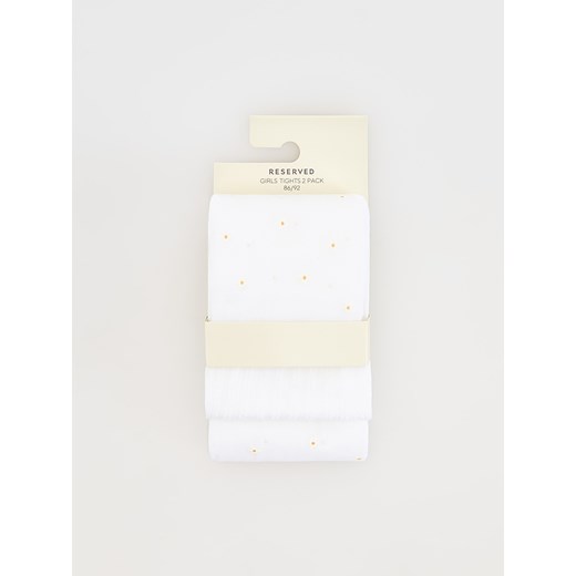 Reserved - Białe rajstopy w stokrotki - biały ze sklepu Reserved w kategorii Rajstopy dziecięce - zdjęcie 170925791