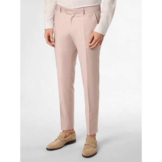 CG - CLUB of GENTS Spodnie - Paco Mężczyźni Slim Fit wełna ze strzyży różowy jednolity ze sklepu vangraaf w kategorii Spodnie męskie - zdjęcie 170926211