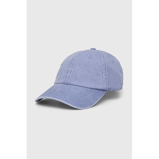 Samsoe Samsoe czapka z daszkiem bawełniana SAMSOE kolor niebieski gładka U24100012 ze sklepu PRM w kategorii Czapki z daszkiem damskie - zdjęcie 170927900