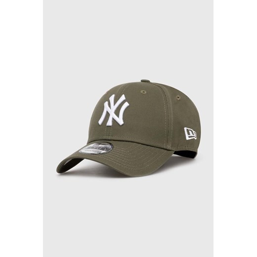 New Era czapka z daszkiem bawełniana 9Forty New York Yankees kolor zielony z aplikacją 60435138 ze sklepu PRM w kategorii Czapki z daszkiem damskie - zdjęcie 170927924