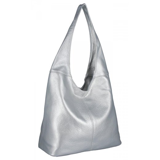 Uniwersalne Torebki Damskie Shopper Bag firmy Hernan HB0141 Srebrna ze sklepu PaniTorbalska w kategorii Torby Shopper bag - zdjęcie 170928350