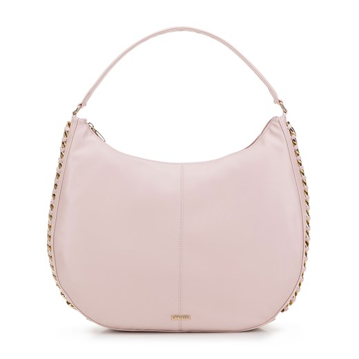 Torebka worek z ekoskóry obszyta łańcuszkiem różowa ze sklepu WITTCHEN w kategorii Torby Shopper bag - zdjęcie 170929664