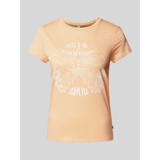 T-shirt z nadrukiem z motywem i okrągłym dekoltem ze sklepu Peek&Cloppenburg  w kategorii Bluzki damskie - zdjęcie 170932162