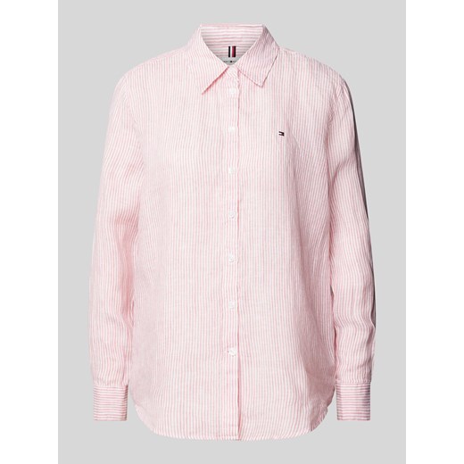 Bluzka lniana ze wzorem w paski ze sklepu Peek&Cloppenburg  w kategorii Koszule damskie - zdjęcie 170932660