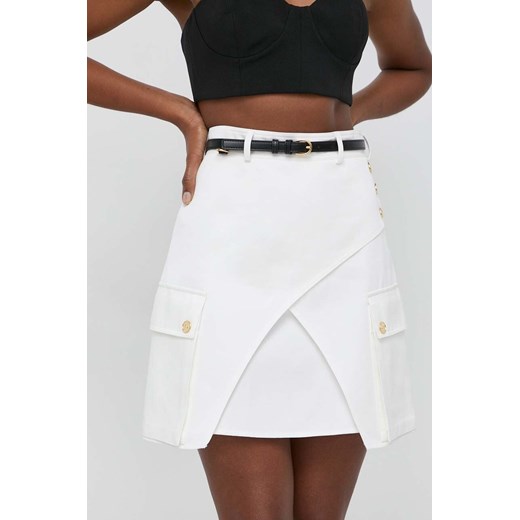 Elisabetta Franchi spódnica bawełniana kolor biały mini rozkloszowana GO01642E2 ze sklepu ANSWEAR.com w kategorii Spódnice - zdjęcie 170938301