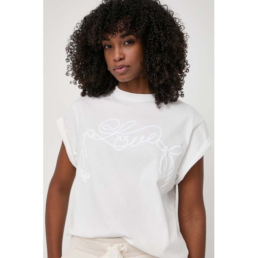 Pinko t-shirt bawełniany damski kolor biały 103138 A1XD ze sklepu ANSWEAR.com w kategorii Bluzki damskie - zdjęcie 170938392