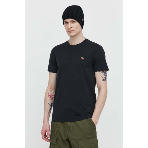 Abercrombie &amp; Fitch t-shirt bawełniany męski kolor czarny z aplikacją Abercrombie & Fitch M ANSWEAR.com