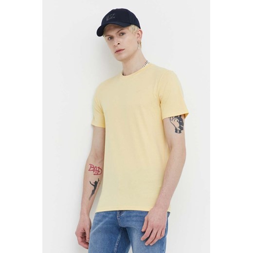 Hollister Co. t-shirt bawełniany męski kolor żółty gładki ze sklepu ANSWEAR.com w kategorii T-shirty męskie - zdjęcie 170938534
