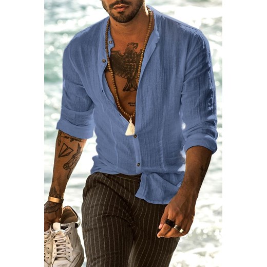 Koszula FENDORO BLUE ze sklepu Ivet Shop w kategorii Koszule męskie - zdjęcie 170938933