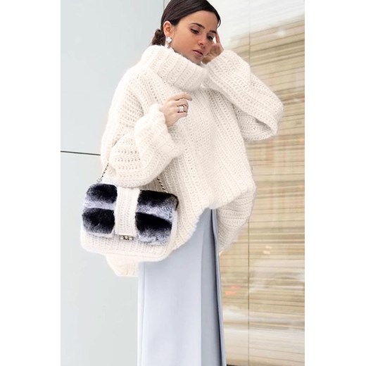 Sweter JARMENA WHITE ze sklepu Ivet Shop w kategorii Swetry damskie - zdjęcie 170938953
