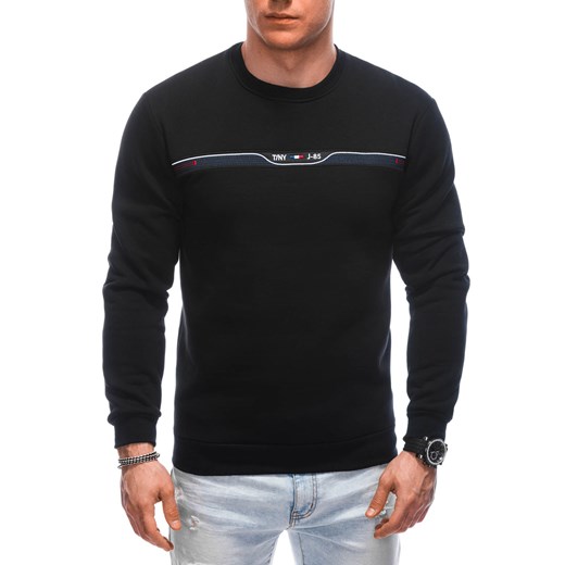 Bluza męska bez kaptura 1660B - czarna ze sklepu Edoti w kategorii Bluzy męskie - zdjęcie 170939513