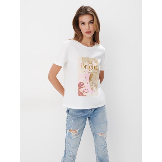 Mohito - Koszulka z printem - biały ze sklepu Mohito w kategorii Bluzki damskie - zdjęcie 170940084
