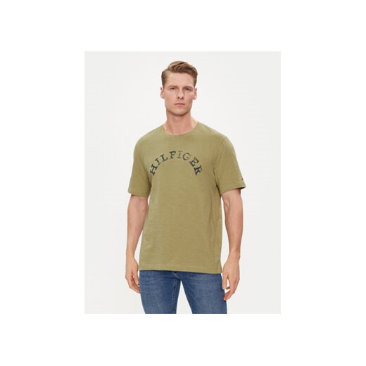 Tommy Hilfiger T-Shirt Arched MW0MW34432 Zielony Regular Fit ze sklepu MODIVO w kategorii T-shirty męskie - zdjęcie 170942501