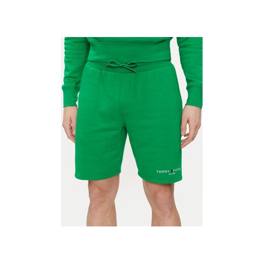 Tommy Hilfiger Szorty sportowe Logo MW0MW34201 Zielony Regular Fit ze sklepu MODIVO w kategorii Spodenki męskie - zdjęcie 170942523