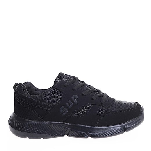 Chłopięce sznurowane czarne buty sportowe /C5-3 15940 T385/ ze sklepu Pantofelek24.pl w kategorii Buty sportowe męskie - zdjęcie 170942734
