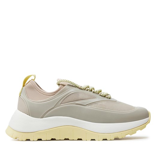 Sneakersy Calvin Klein Runner Lace Up Caging HW0HW01900 Stony Beige/Tender Yellow 0GA ze sklepu eobuwie.pl w kategorii Buty sportowe damskie - zdjęcie 170943190