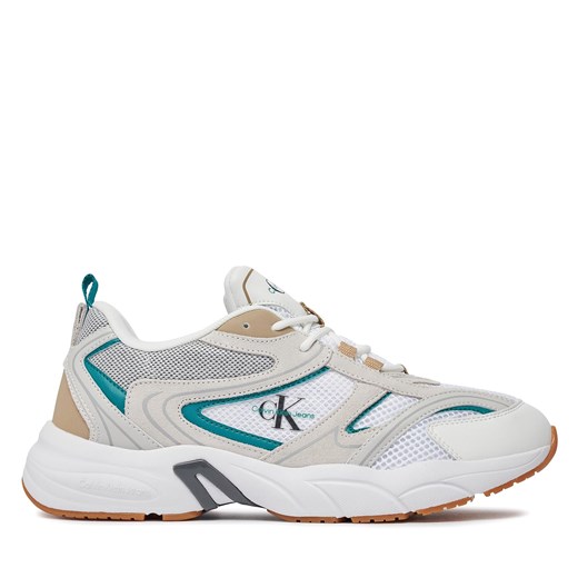 Sneakersy Calvin Klein Jeans Retro Tennis Su-Mesh YM0YM00589 Bright White/Travertine/Fanfare 02R ze sklepu eobuwie.pl w kategorii Buty sportowe męskie - zdjęcie 170943530