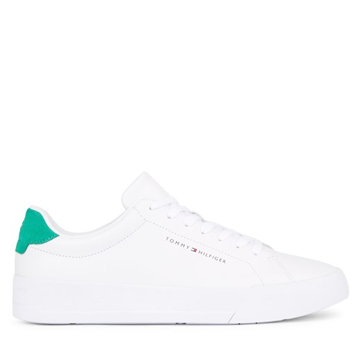 Sneakersy Tommy Hilfiger Th Court Leather FM0FM04971 White/Olympic Green 0K4 Tommy Hilfiger 41 eobuwie.pl promocja