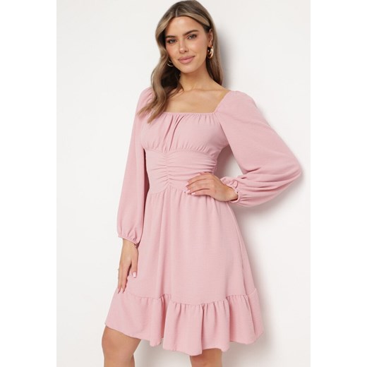Różowa Sukienka Auxede ze sklepu Born2be Odzież w kategorii Sukienki - zdjęcie 170944792