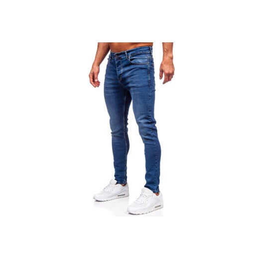 Granatowe spodnie jeansowe męskie slim fit Denley 6262 32/M Denley wyprzedaż