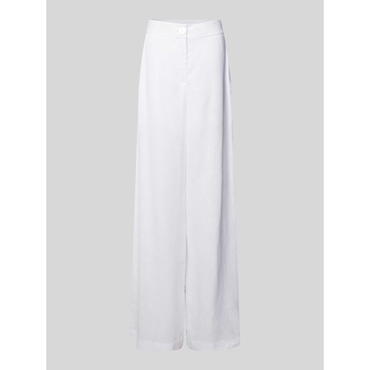 Spodnie materiałowe o rozkloszowanym kroju w jednolitym kolorze ze sklepu Peek&Cloppenburg  w kategorii Spodnie damskie - zdjęcie 170947314