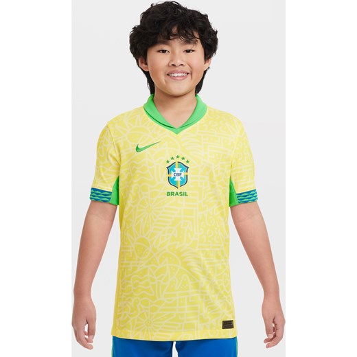 Koszulka piłkarska dla dużych dzieci Nike Dri-FIT Brazylia Stadium 2024 (wersja domowa) (replika) - Żółty ze sklepu Nike poland w kategorii T-shirty chłopięce - zdjęcie 170947431
